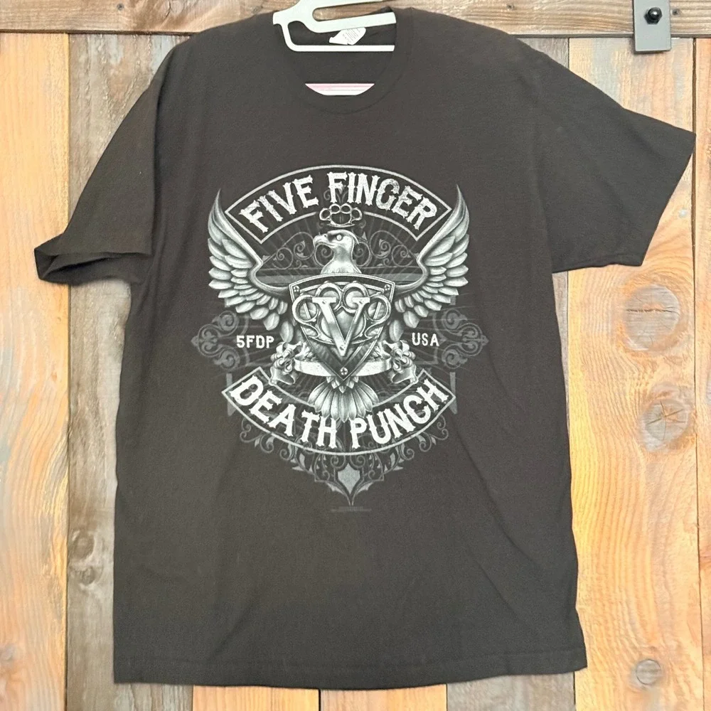 Five Finger‎ Death Punch 5FDP USA Eagle Band T-Shirt Black Tultex Size L
